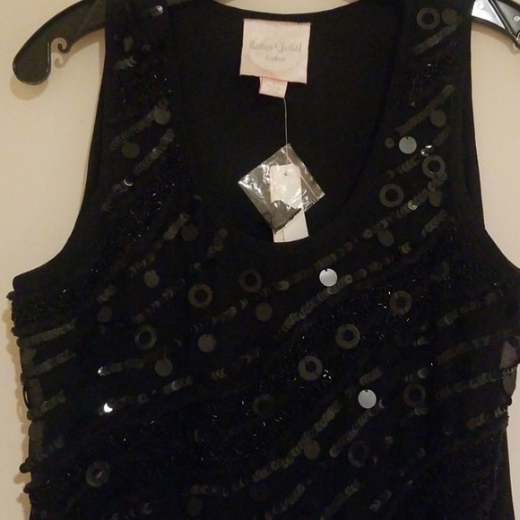 Romeo and Juliet black sequined tank top size S - Picture 3 of 7